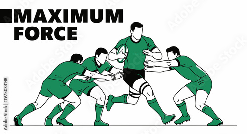 Intense Rugby Action Depicting Maximum Force And Strategic Play
