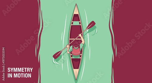 Kayaking Journey Serene Paddle Strokes On Calm Water