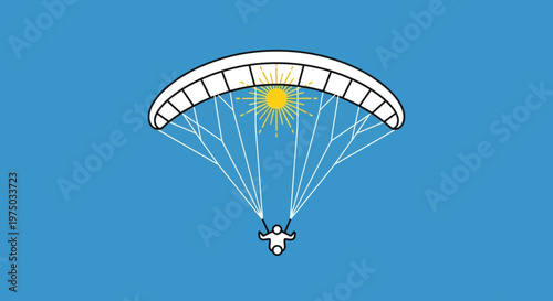 Joyful Paraglider Soaring Underneath A Radiant Sun