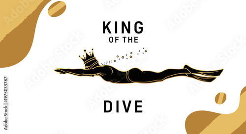 King Of The Dive Athletic Swimmer Royalty Concept Graphic Design