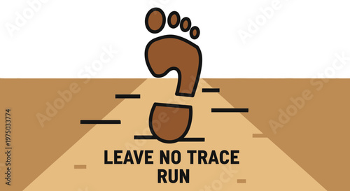 Leave No Trace Running Concept With Footprint Trail Symbolism
