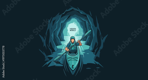 Kayaker Navigates Mysterious Cave Entrance Towards A Hidden World