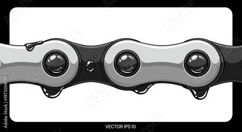 Lubricated Bicycle Chain With Dripping Oil For Maintenance And Repair