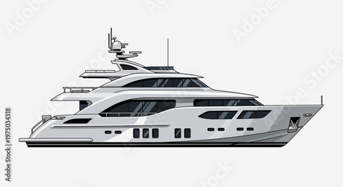 Luxury Yacht Illustration For Premium Nautical Lifestyle Content