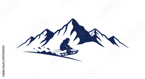 Majestic Mountain Sledding Adventure Iconography