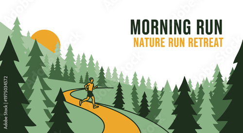 Majestic Mountain Trail Runner Embracing The Dawn Serenity Of Nature