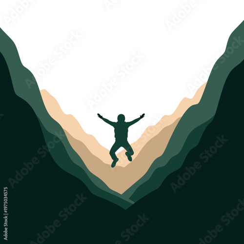 Majestic Mountain Vistas With A Solo Figure Embracing The Summit