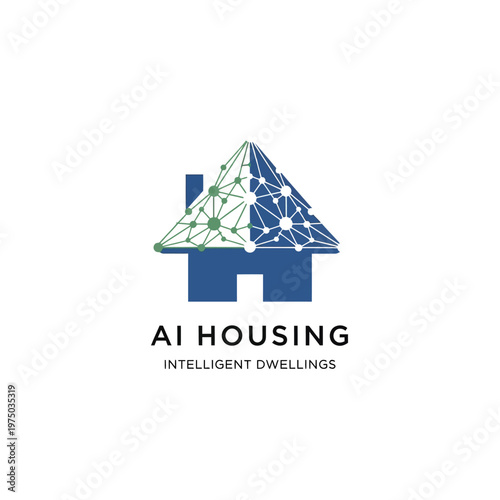 AI housing intelligent dwelling logo design.
