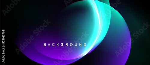 Abstract design features flowing curves, vibrant blues, purples. Gradient effect creates dynamic visual impact. Text reads background.