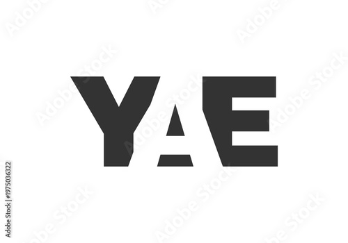 YAE logo design. Initial letter Y A E bold font style for tech startups, consulting, corporate branding. Creative company name, headlines typography identity, trendy logotype.