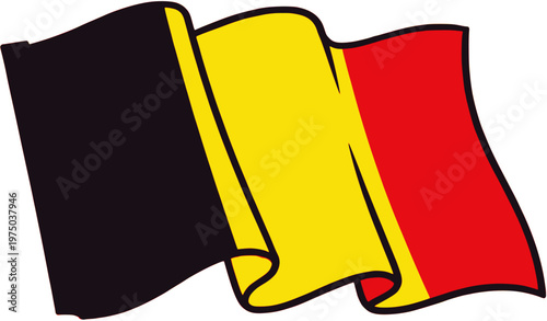 Belgium flag waving pop art vector illustration