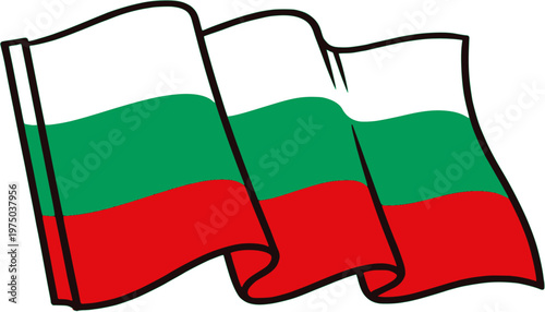 Bulgaria flag waving pop art vector illustration