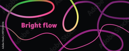 Neon light trails a vibrant abstract flow of colorful illuminated lines