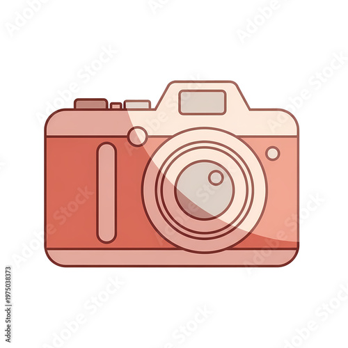 A pink camera icon on a transparent background, representing photography and creativity in a simple and modern design.