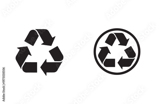 Recycle symbol icon for environmental use