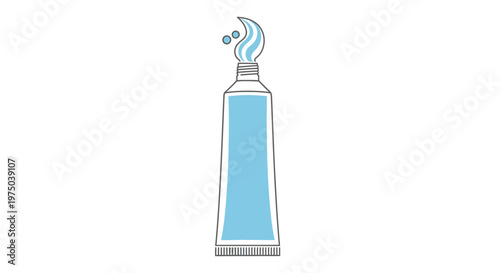 Illustration of a toothpaste tube with fresh mint paste squeezing out.