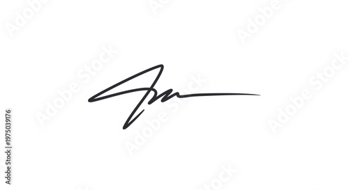 Elegant handwritten signature in black ink on a pristine white background