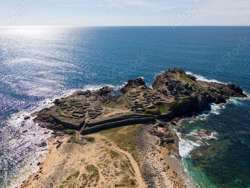 Castro de baroña iron age settlement ruins on atlantic coast