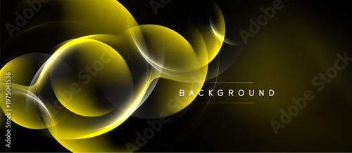 Abstract golden waves over black background. Dynamic flowing shapes create modern visual effect. Minimalist design, elegant composition.