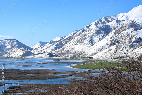 mountain lake in winter