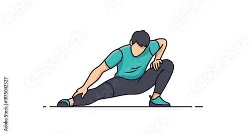 Man Performing A Wide Legged Dynamic Stretching Exercise Routine