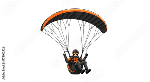 Man Soaring Gracefully Underneath A Vibrant Parachute