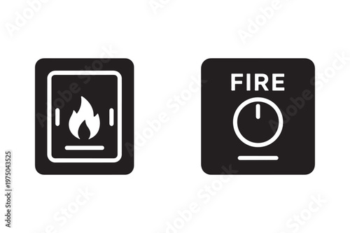 Fire alarm icon vector for emergency warning