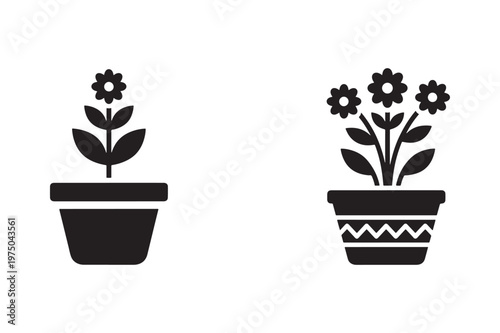 Flower pot silhouette for plant container