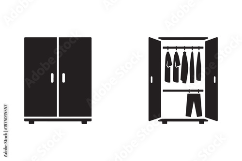 Wardrobe icon for storage furniture