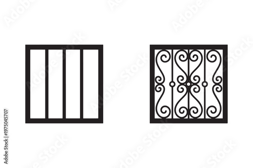 Window grill silhouette for security design