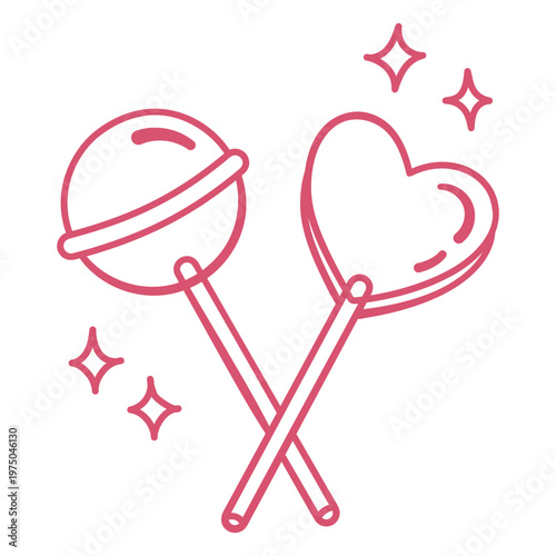 Two lollipops one heart shaped