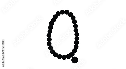 Black beaded bracelet with a charm stark silhouette