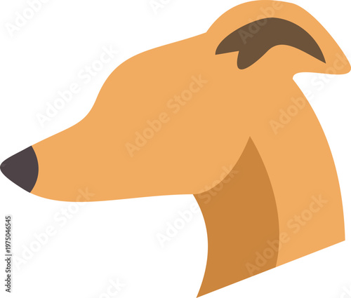 Greyhound head illustrating a minimalist dog or pet icon on white