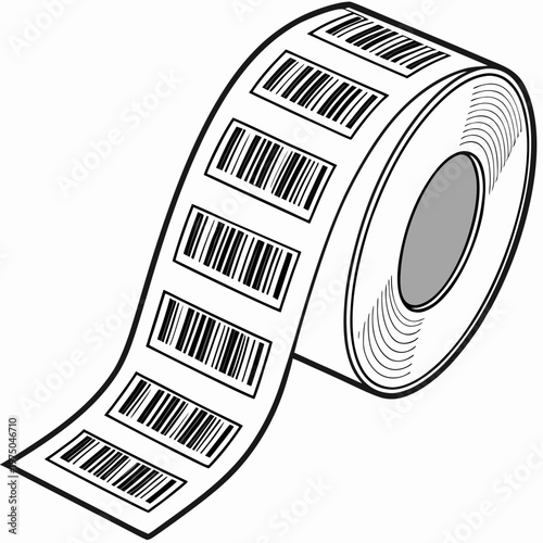 A roll of barcode labels