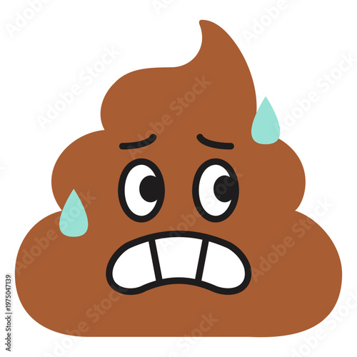 Sad poop icon with tears on it