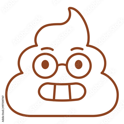 Brown poop icon wearing glasses