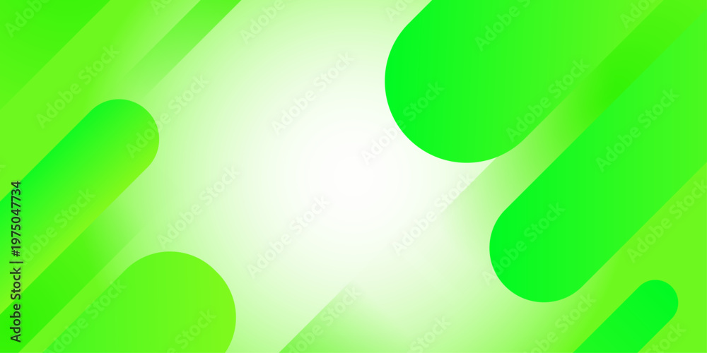 Fototapeta premium Abstract Green Background Featuring Vibrant Diagonal Rounded Shapes and Radiant White Gradients for Modern Corporate Presentations and Web Headers