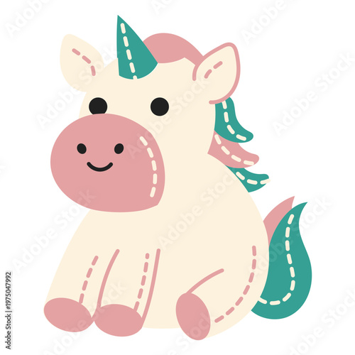 Cute unicorn sitting