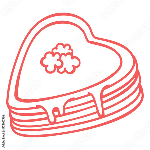 Pancakes in the shape of a heart