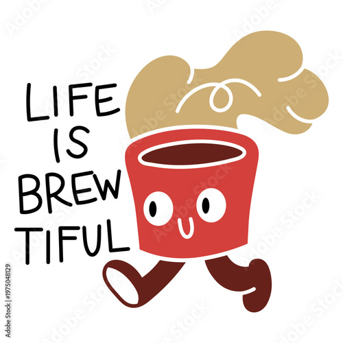 Red cup with steam coming out of it