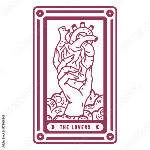 Intricate lovers heart illustration