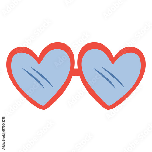 Charming heart-themed eyewear graphic design