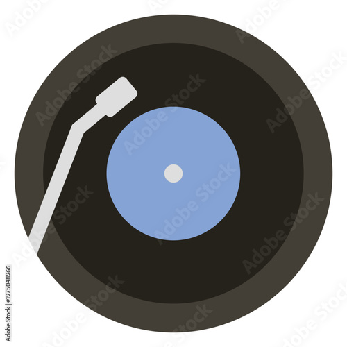 Vintage record player flat design