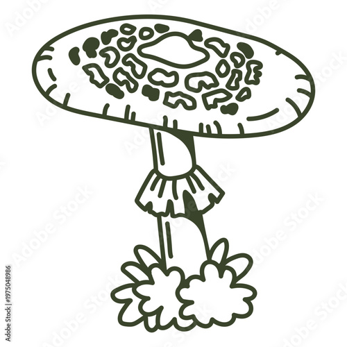 Green mushroom design