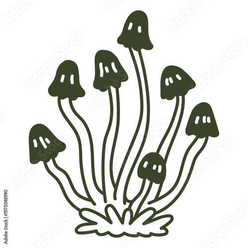Green mushroom plant  design
