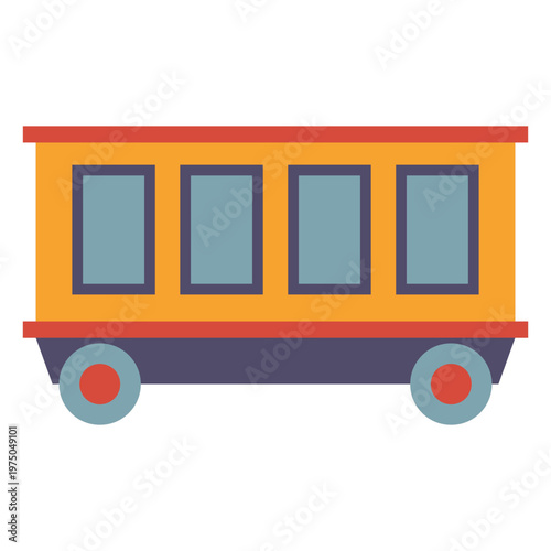 Yellow and blue trolley car design