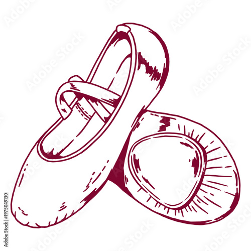 Red ballet shoes design