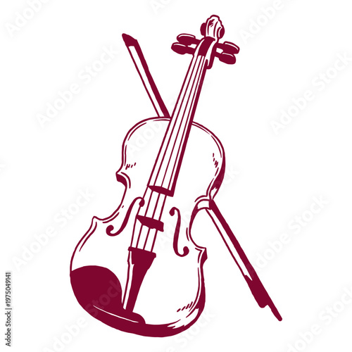 Elegant violin illustration design