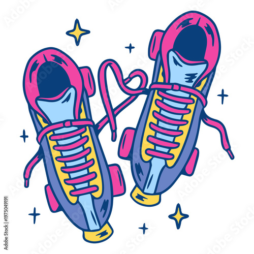 Cute roller skate with pinl wheels
