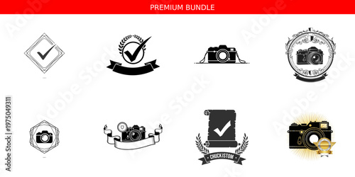 Photography bundle offer premium collection with icons and text details